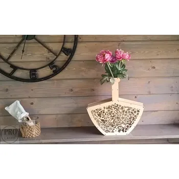 Váza Dřevěná váza dekorační - velká