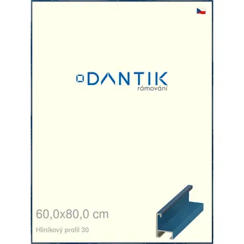 Rám na obraz DANTIK rámeček 60x80 | ALU profil 6030 Dýha barevná modrá královská (Plexi Čiré) (Vyrobeno s láskou u nás v DANTIKU)