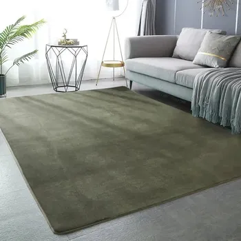 Koberec Koberec do obývacího pokoje s plyšem - vojenská zelená,80 x 160 cm 31,5 x 63 palců