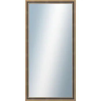 Zrcadlo DANTIK - Zarámované zrcadlo - rozměr s rámem cca 60x120 cm z lišty TOOTH malá zlato černá (3163)