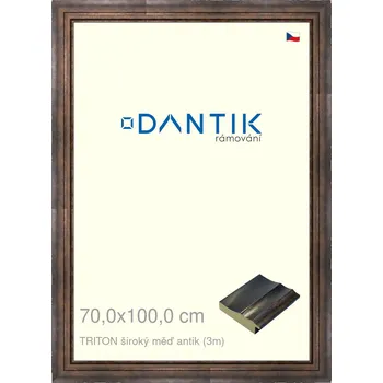 Rám na obraz DANTIK rámeček 70x100 | TRITON široký měď antik (Plexi Čiré) (Vyrobeno s láskou u nás v DANTIKU)