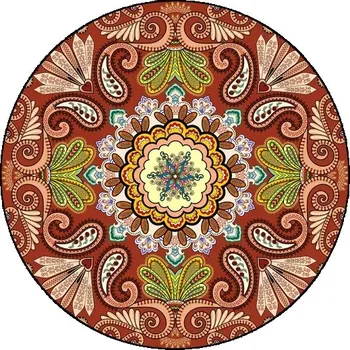 Koberec Fialový kulatý koberec s mandalou - 3,180 cm x 180 cm