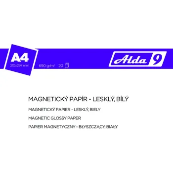 Fotopapír SURTEP, s. r. o. Magnetický papír A4, 690g/m2, premium lesklý, bílý Kusu: 50 listů