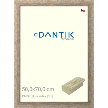 Rám na obraz DANTIK rámeček 50x70 | PAINT žlutá velká (Plexi Čiré) (Vyrobeno s láskou u nás v DANTIKU)