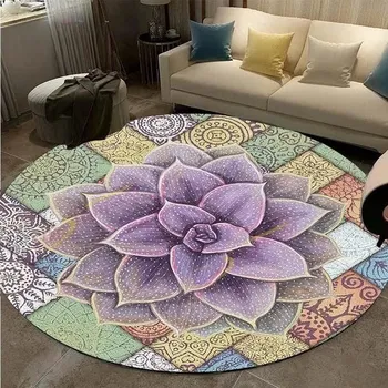 Koberec Vintage mandala kulatý koberec do obýváku - 4,60 cm x 60 cm
