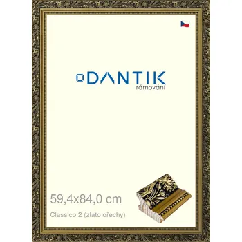 Rám na obraz DANTIK rámeček 59,4x84 | Claico 2 (zlato ořechy) (Plexi Čiré) (Vyrobeno s láskou u nás v DANTIKU)
