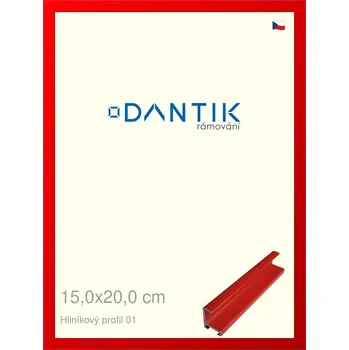 Rám na obraz DANTIK rámeček 15x20 | ALU profil 7001 Červená Ferrari lesklá (Sklo Čiré) (Vyrobeno s láskou u nás v DANTIKU)