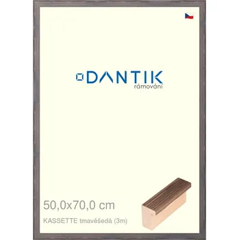 Rám na obraz DANTIK rámeček 50x70 | KASSETTE tmavěšedá (Plexi Čiré) (Vyrobeno s láskou u nás v DANTIKU)