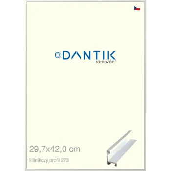 Rám na obraz DANTIK rámeček 29,7x42 | ALU profil 7273 Bílá matná (Plexi Čiré) (Vyrobeno s láskou u nás v DANTIKU)