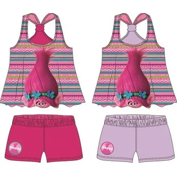 DOVOZ EU LETNÍ KOMPLET - TRIČKO A ŠORTKY TROLLOVÉ fialový Velikost: 104