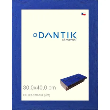 Rám na obraz DANTIK rámeček 30x40 | RETRO modrá (Plexi Čiré) (Vyrobeno s láskou u nás v DANTIKU)