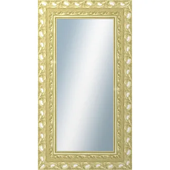 Zrcadlo DANTIK - Zarámované zrcadlo - rozměr s rámem cca 50x90 cm z lišty ROKOKO zlatá házená (2882)