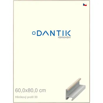 Rám na obraz DANTIK rámeček 60x80 | ALU profil 6030 Dýha slovnová kost (Plexi Čiré) (Vyrobeno s láskou u nás v DANTIKU)