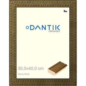 Rám na obraz DANTIK rámeček 30x40 | Doria Gold (Plexi Čiré) (Vyrobeno s láskou u nás v DANTIKU)