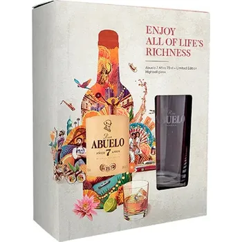 Rum Abuelo Anejo 7 Anos + 1 sklenice 40% 0,7l (dárkové balení 1 sklenice)