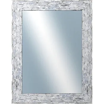 Zrcadlo DANTIK - Zarámované zrcadlo - rozměr s rámem cca 70x90 cm z lišty Travertino stříbrné (2893)