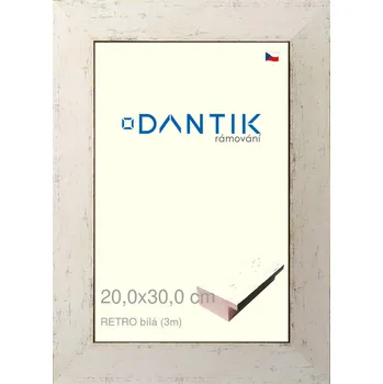 Rám na obraz DANTIK rámeček 20x30 | RETRO bílá (Sklo Čiré) (Vyrobeno s láskou u nás v DANTIKU)