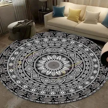 Koberec Vintage mandala kulatý koberec do obýváku - 3,180 cm x 180 cm