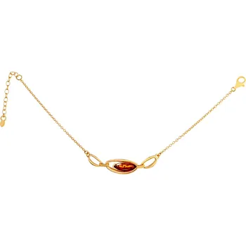 Náramek Pozlacený stříbrný náramek s jantarem - AP535-5187