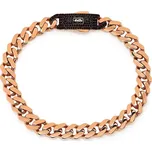 Monaco Chain náramek Classic Plain Pavé lock Rose Black 8 mm IZ30147RBN + dárkové balení LUXUS zdarma