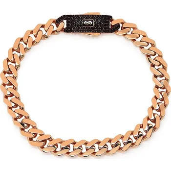 Náramek Monaco Chain náramek Classic Plain Pavé lock Rose Black 8 mm IZ30147RBN + dárkové balení LUXUS zdarma