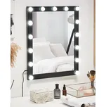 Koupelnové zrcadlo bílé 50 x 60 cm kovové s LED osvětlením obdélníkové moderní Beliani