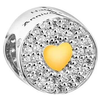 Přívěsek Stříbný přívěsek Beads se zirkony - srdce - AP524-3232