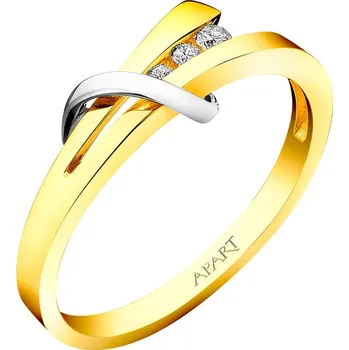 Prsten Prsten ze žlutého a bílého zlata s brilianty - 0,04 ct - ryzost 585 - 101.218