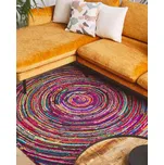 Huňatý koberec vícebarevná bavlna 160 x 230 cm hluboká vlasová spirála ručně tkaná obdélníková Beliani