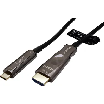 Video kabel ROLINE ROLINE Aktivní optický kabel USB C(M) -> HDMI A(M), 4K@60Hz, 30m