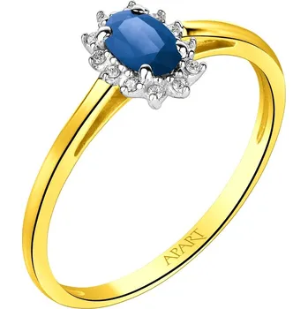 Prsten Prsten ze žlutého a bílého zlata s diamanty a safírem - ryzost 585 - 203.190
