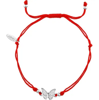 Náramek Náramek s prvky ze stříbra a zirkony - motýl - AP537-0148