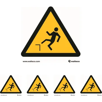 Značení Walteco Pozor schod, 92x92mm, samolepka Množství: 5 ks