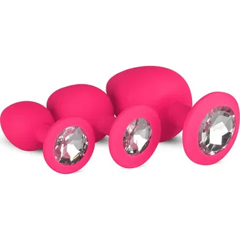Dildo Easytoys Diamond - sada análních kolíků (růžová)