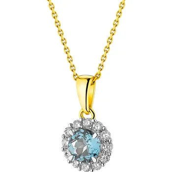 Přívěsek Zlatý přívěsek s diamanty a topazem London Blue - ryzost 585 - 220.272