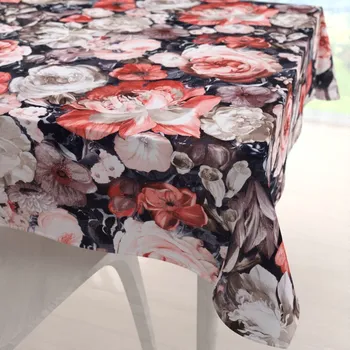 ubrus Sametový čtvercový ubrus Tamara TMR-018 Červené květy 40x40 cm