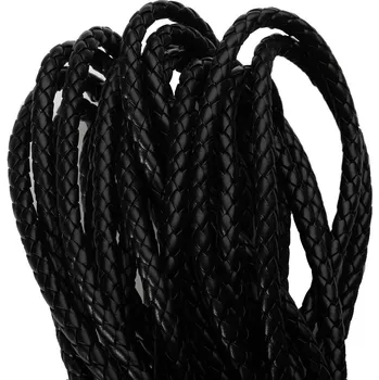 PU kord splétaný splétaný 6mm výběr z barevných variant - Barva Černá Kord 008-0,90cm