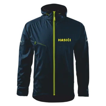 Pánská softshellová bunda ON-DESIGN Tmavě modrá pánská bunda pro hasiče Velikost: 2XL, Umístění potisku: levé prso, Barva potisku: žlutá