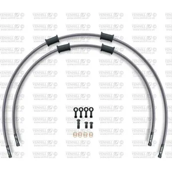 Venhill CROSSOVER Hadice přední brzdy sada Venhill POWERHOSEPLUS YAM-17001FB (2 hadice v sadě) Průhledné hadice, černé koncovky
