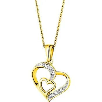 Přívěsek Zlatý přívěsek s diamanty - srdce - 0,005 ct - ryzost 585 - 101.192