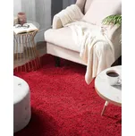 koberec Červený chlupatý 160 x 230 cm, načechraný vlněný Beliani