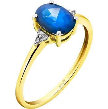 Prsten Zlatý prsten s diamanty a safírem - ryzost 585 - 203.220