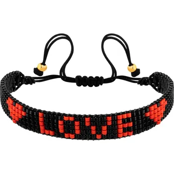 Náramek Náramek s prvky ze žlutého zlata a korálky - love - AP535-9412