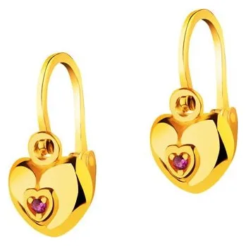 Náušnice Zlaté náušnice se zirkony - srdce - AP531-0151
