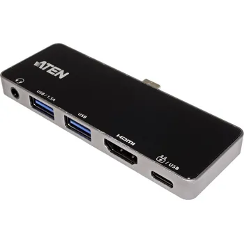 Redukce Aten Aten Multiport adaptér USB C (M) -> HDMI (4K@60Hz), 2x USB3.0 A(F),USB C(PD) (UH3238)
