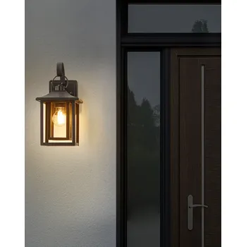 Venkovní osvětlení Venkovní nástěnná lampa černá železo sklo 34 cm exteriér retro design zahrada terasa Beliani