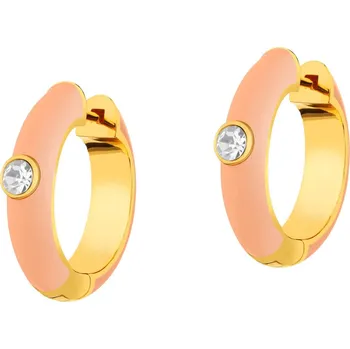 Náušnice Pozlacené náušnice z mosazi se skleněnými detaily a smaltem - AR535-1169