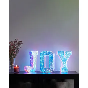 3-dílná LED světelná dekorace Vícebarevná duhová písmena Značka Osvětlení Napájení USB Beliani