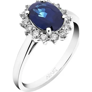Prsten Prsten z bílého zlata s brilianty a safírem - ryzost 585 - 204.101