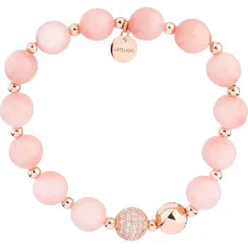 Náramek Pozlacený náramek z mosazi s křemeny a zirkony - AR534-0980